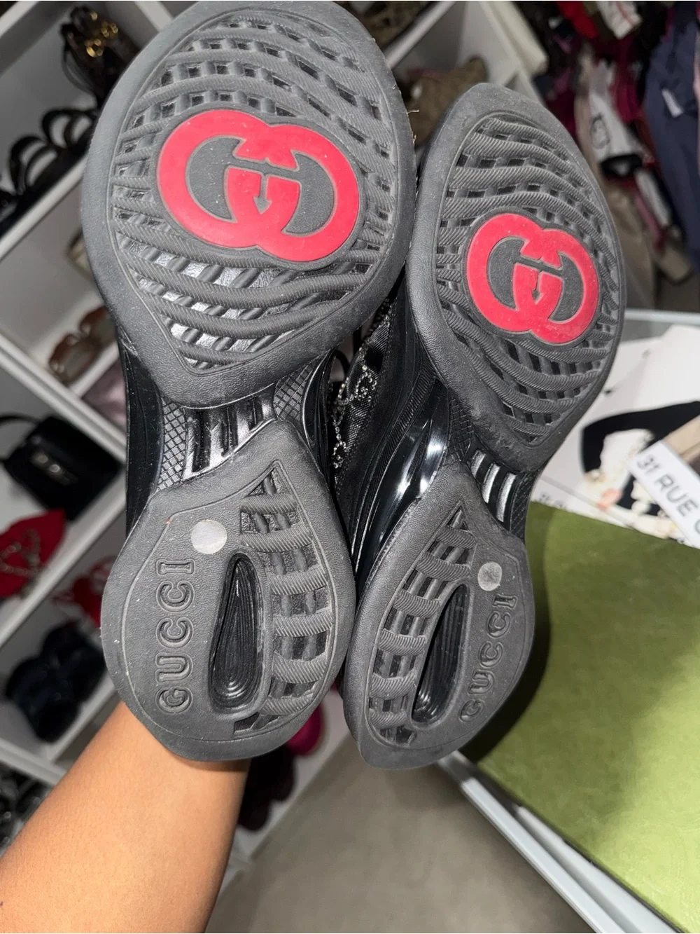 Gucci diamond rhinestone sneakers